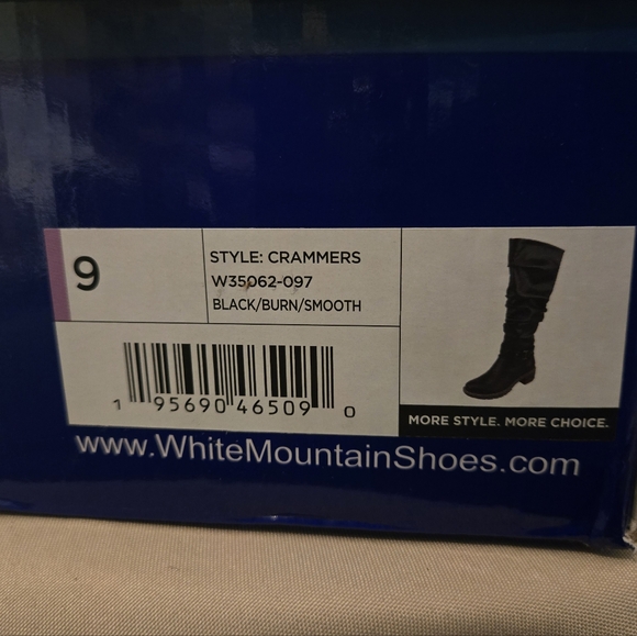 White Mountain Women's Black Burn Smooth Crammers Knee-High Boots Shoe Size 9 - Picture 7 of 9